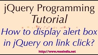 How to display alert box in jQuery on link click?