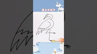 Teach you to draw a red crowned crane with the numbers 3 and 4 Stick figure tutorial Stick figure