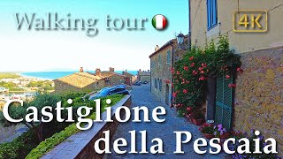 Castiglione della Pescaia (Tuscany), Italy【Walking Tour】History in Subtitles - 4K