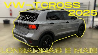 VW T-CROSS SENSE 2025 Instalamos as Longarinas de Teto Câmera de Ré Original Luz de Teto Fitas RGB