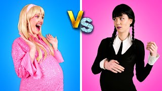 Pregnant Barbie VS Wednesday - Crazy Pregnancy Hacks for New Parents by Gotcha! Hacks