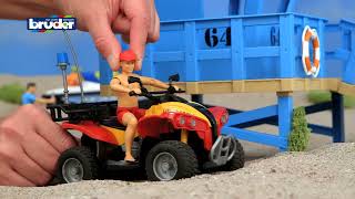 Bworld Lifeguard Station with Quad Bike and Personal Water Craft | Bruder Toys item no. 62780