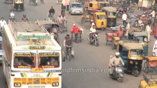 Modern transport modes share road with 'Tanga' or horse cart - Amritsar, Punjab