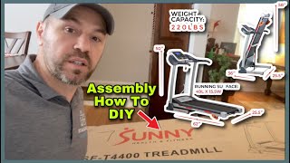Sunny SF-T4400 Treadmill Assembly | Step By Step How To DIY | Belt Adjustment & Lubrication
