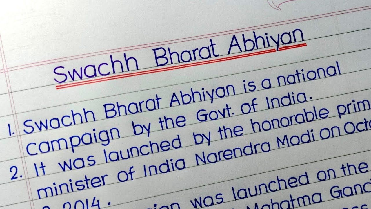 10 Lines On Swachh Bharat Abhiyan In English || Write A Essay On Swachh ...