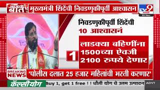 निवडणुकीपूर्वी Eknath Shinde यांची 10 आश्वासनं | tv9 Marathi