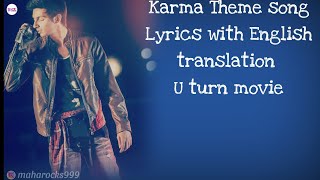 U Turn - The Karma Theme Lyrics With English Translationtelugu - Samanthaanirudh Ravichander