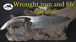 forging a wrought iron san mai knife #sanmai