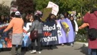 Protesters at Supreme Court demand DACA is upheld