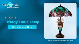 Werfactory Tiffany Style Table Lamp Green Liaison Style S160G16TB