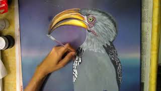 Ein realistischen Vogel in Acryl malen - painting a realistic bird in Acryl