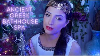 ASMR World Spa | ANCIENT GREECE Bath House 🌿Bathing you, Oil \u0026 Stone Beauty Treatment