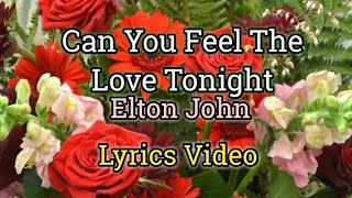 Can You Feel The Love Tonight - Elton John (Lyrics Video)