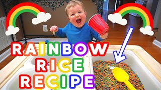 HOW TO MAKE COLORED RICE! || EASY RAINBOW RICE RECIPE FOR SENSORY PLAY 🌈