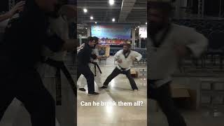 Can he break them all? Martial Arts Breaking #karate #powerbreaking #breaking #karate #martialarts