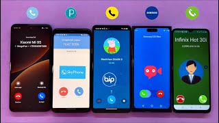 SkyPhone, Bip, JusTalk Incoming call Xiaomi Mi 9S + Infinix H30i + Samsung S25 + Pixel 4XL