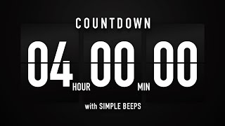 4 Hour Countdown Timer ๐ Flip Clock with Simple Beeps ๐๐ค