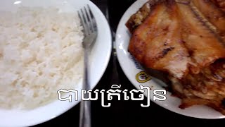 ឆ្ងាញ់ បាយត្រីចៀន | Khmer Lunch at Home | Food in Cambodia