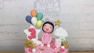 ปั้นฟองดองเด็กน้อยน่ารัก (girl fondant: cake topper)