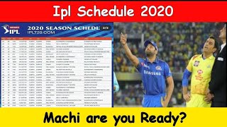 IPL 2020 Schedule | important matches in ipl 2020 | csk vs mi