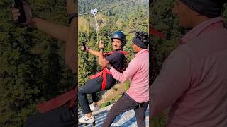 Zip Line ka maza dekho 😁 Trip to mussorie ❤️ #dushyantkukreja #shorts