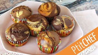 Des MUFFINS MARBRÉS pour ne plus avoir à choisir entre vanille et chocolat