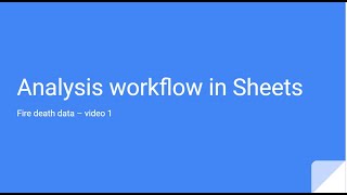 Analysis in Google Sheets- part 1