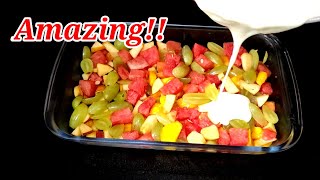 ഒരു തവണ കഴിച്ചാൽ എല്ലാവരും ചോദിക്കുന്ന recipe||mixed fruit dessert