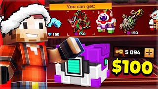 SPENDING $100 WORTH OF CHRISTMAS SUPER CHESTS in Pixel Gun 3D