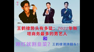 王鹤棣势头有多猛：2022年新增商务最多的男艺人.刚红就割韭菜？王鹤棣潮牌翻车！