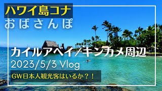 ハワイ島コナ・おばさんぽVlog 2023/5/3 カイルアベイ～キンカメ周辺