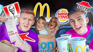 Letting The Person IN FRONT of Us DECIDE What We Eat For 24 HOURS!!