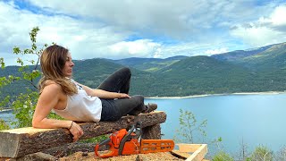 Freehand chainsaw milling (with an epic view!).