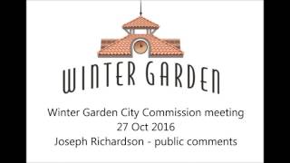 27 Oct 2016 Winter Garden City Commission meeting