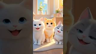 three cute and cute cats #cat #rabbitbreeds #catvideos #funny #funnycats #petsunited #cute #pets