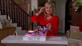 HomeWorx by Slatkin + Co. 25oz Puffed Ceramic Heart Candle on QVC