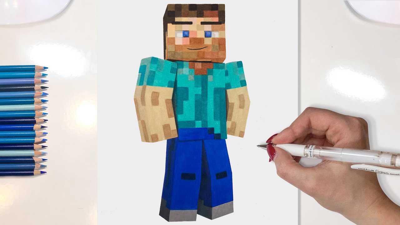 Drawing Minecraft Steve Animated Youtube