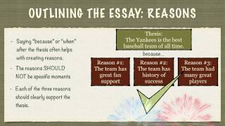 Outlining Reasons:  Literary Essay Video #2