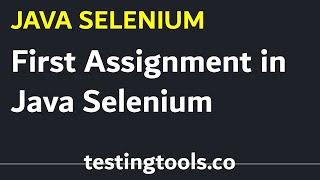 08 - Assignment 1 : Java Selenium