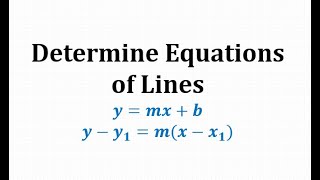 Finding Equations of Lines