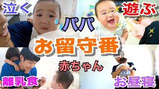 【パパのワンオペ育児】パパと赤ちゃんのお留守番〜離乳食とピクニック〜Daddy and baby girl’s daily routine Without mommy