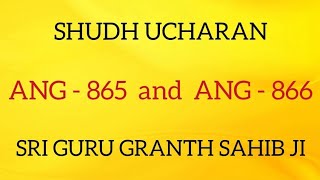 SHUDH UCHARAN ANG 865-866 II GURU GRANTH SAHIB JI II SARBAT DA BHALA II