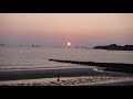 海に夕日が沈むまで「絶景！安岡海水浴場」 3 hours before sunset at sea