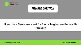 About Cyrex array test for food allergies.