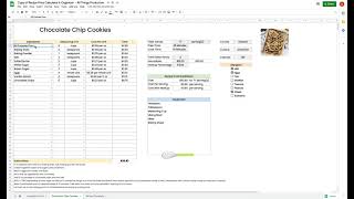 Bakery/Recipe Cost Calculator