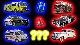 Classic vs Old Police, Ambulance, Fire Truck Siren Sound Variations in 43 Seconds