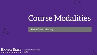 Kansas State University Course Modalities