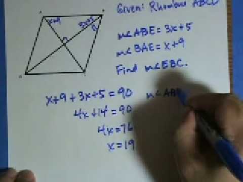 Angles Of A Rhombus Part 2 - YouTube