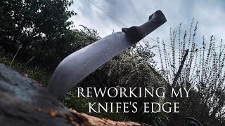 Reworking my knife's cutting edge - Sharpening the Blade