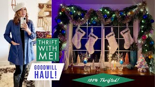 Goodwill Haul! Thrift With Me For Christmas & Vintage Clothes - Scored Big On That Lamp!!
